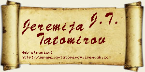 Jeremija Tatomirov vizit kartica